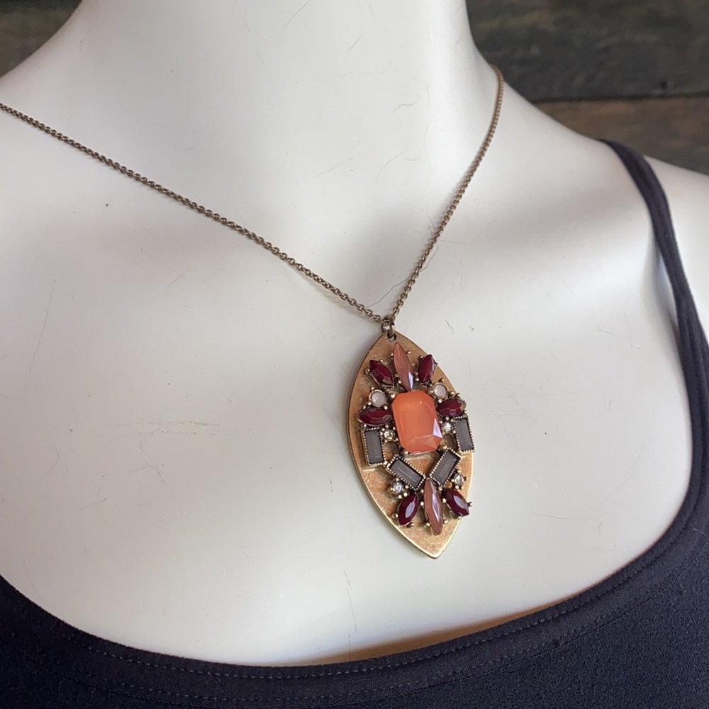 Loft long multi bead pendant necklace